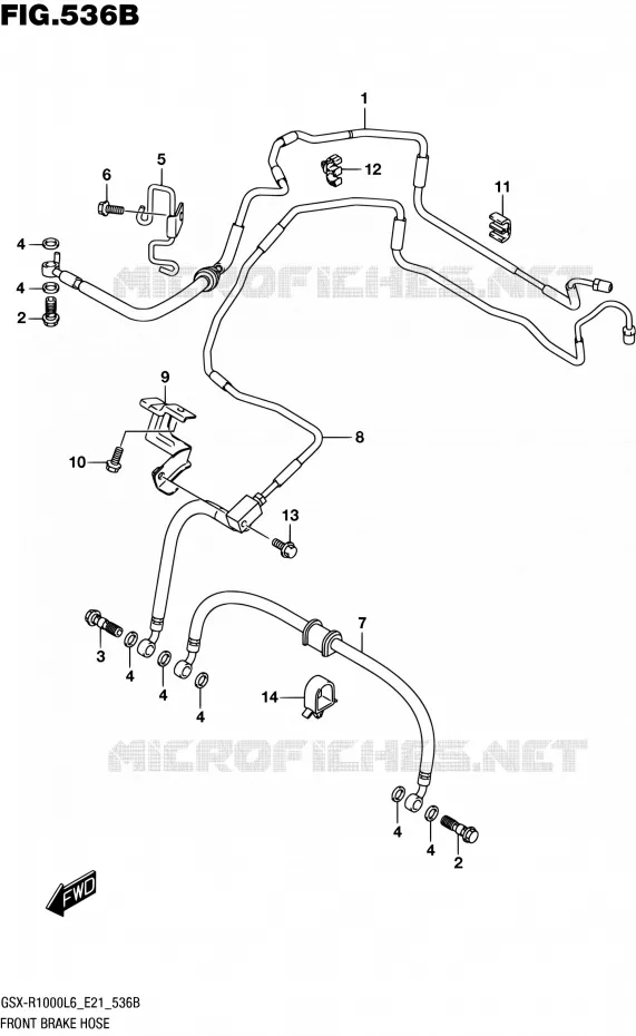 DURITE DE FREIN AVANT (GSX-R1000AL6 E21) Suzuki MOTO 1000 GSX-R 2016  GSX-R1000UF L6 (E21)