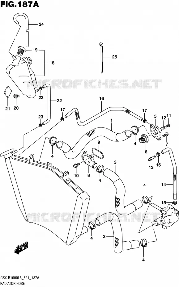 DURITE DE RADIATEUR Suzuki MOTO 1000 GSX-R 2016  GSX-R1000UF L6 (E21)