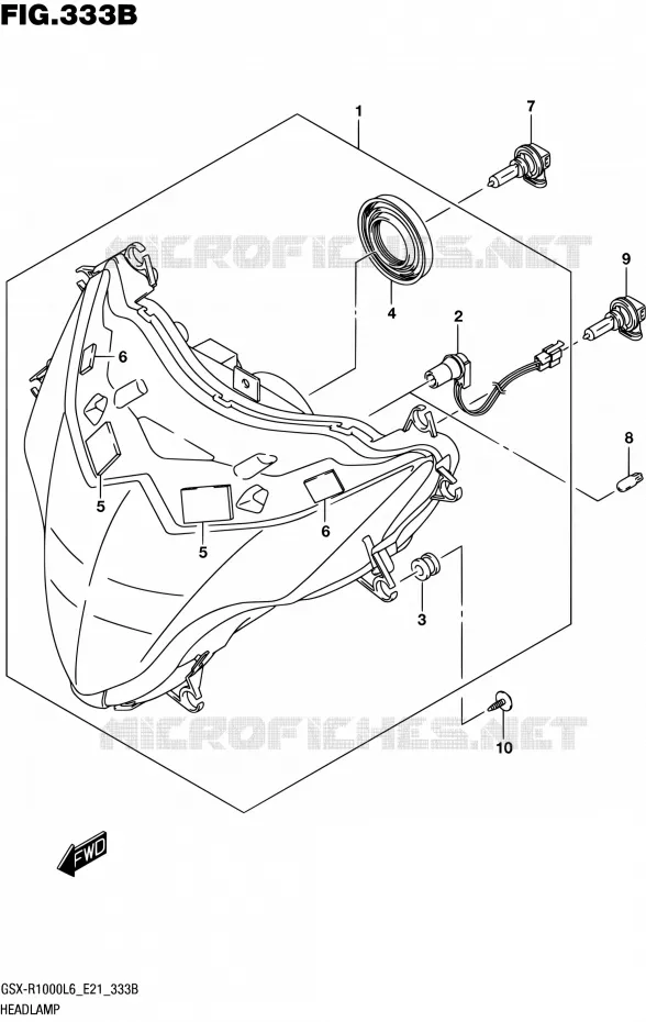 PHARE (GSX-R1000AL6 E21) Suzuki MOTO 1000 GSX-R 2016  GSX-R1000UF L6 (E21)