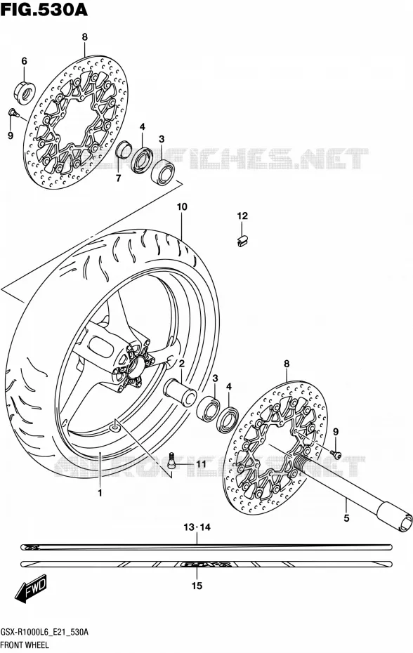 ROUE AVANT (GSX-R1000L6 E21) Suzuki MOTO 1000 GSX-R 2016  GSX-R1000UF L6 (E21)