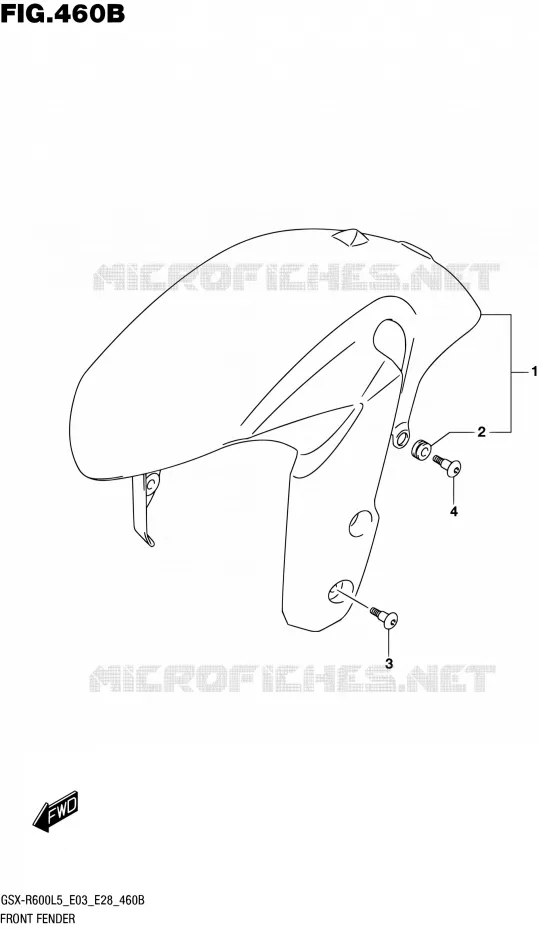 GARDE BOUE AVANT (GSX-R600L5 E28) Suzuki MOTO 600 GSX-R 2015  GSX-R600 L5 (E03,E28,E33)