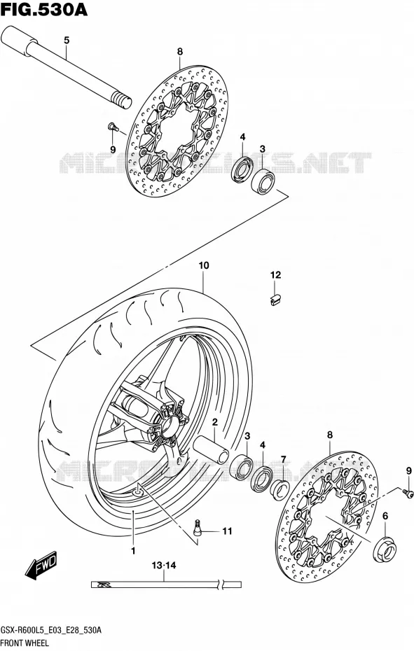 ROUE AVANT Suzuki MOTO 600 GSX-R 2015  GSX-R600 L5 (E03,E28,E33)