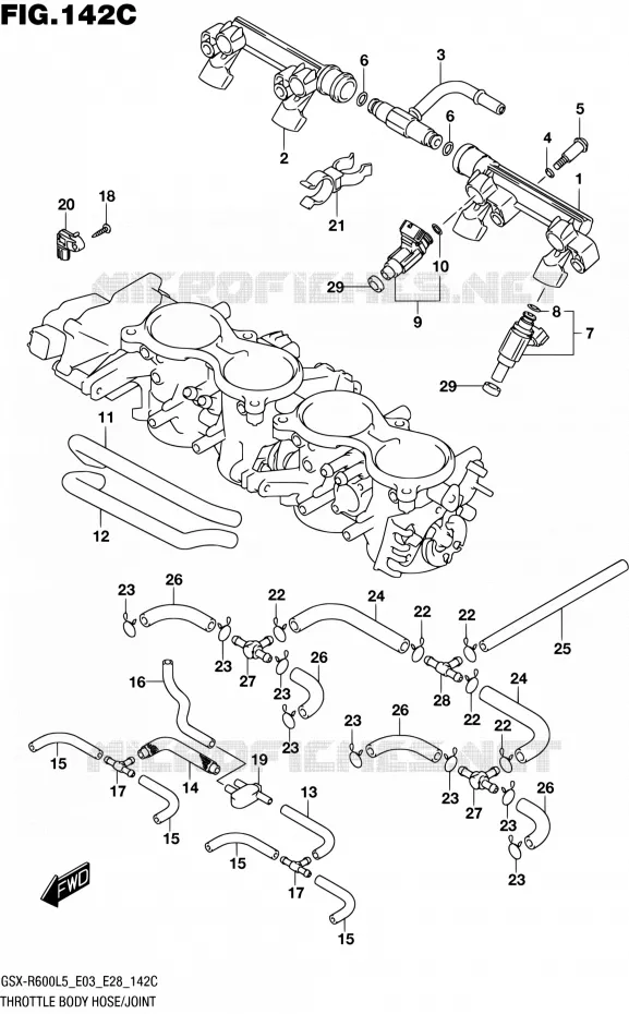 SYSTÈME D'INJECTION (GSX-R600L5 E33) Suzuki MOTO 600 GSX-R 2015  GSX-R600 L5 (E03,E28,E33)