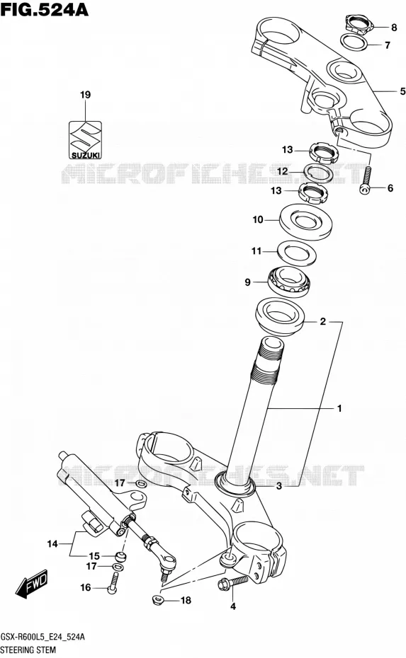 COLONNE DE DIRECTION Suzuki MOTO 600 GSX-R 2015  GSX-R600 L5 (E24)