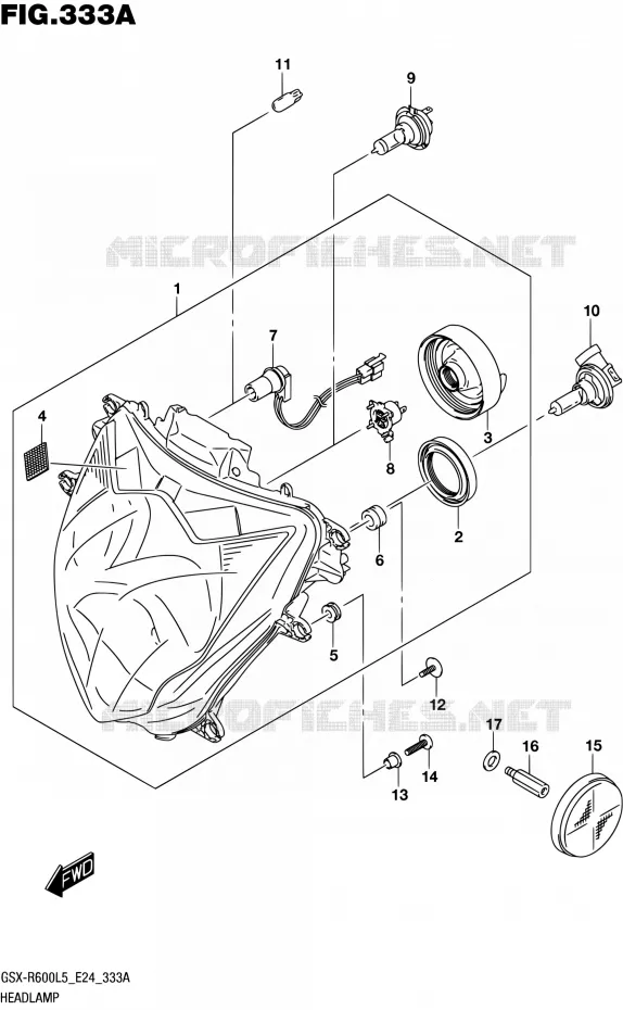 PHARE Suzuki MOTO 600 GSX-R 2015  GSX-R600 L5 (E24)