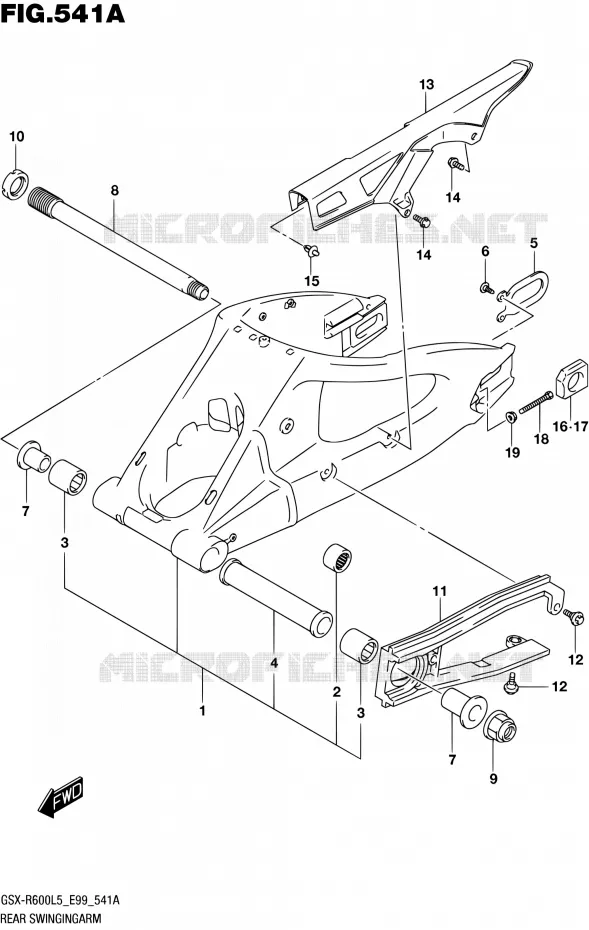 BRAS OSCILLANT ARRIERE Suzuki MOTO 600 GSX-R 2015  GSX-R600 L5 (E99)
