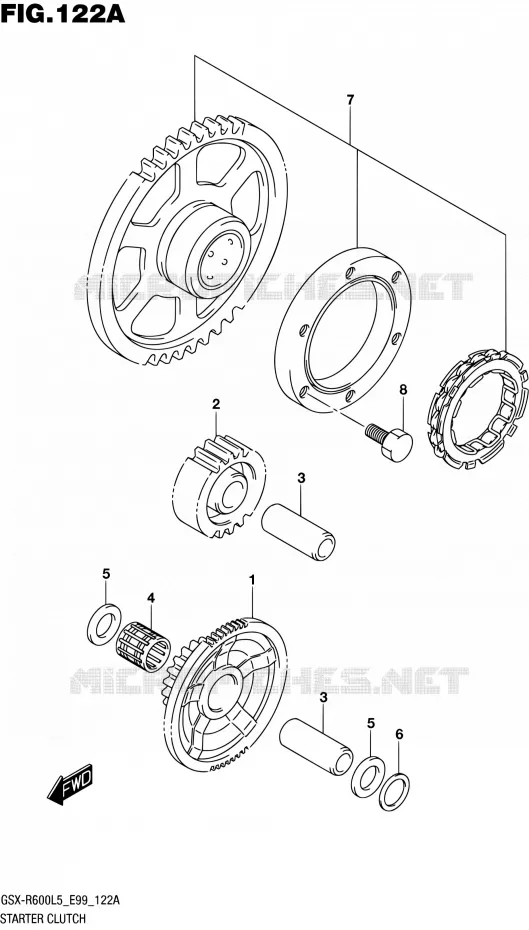 ROUE LIBRE DE DEMARREUR Suzuki MOTO 600 GSX-R 2015  GSX-R600 L5 (E99)