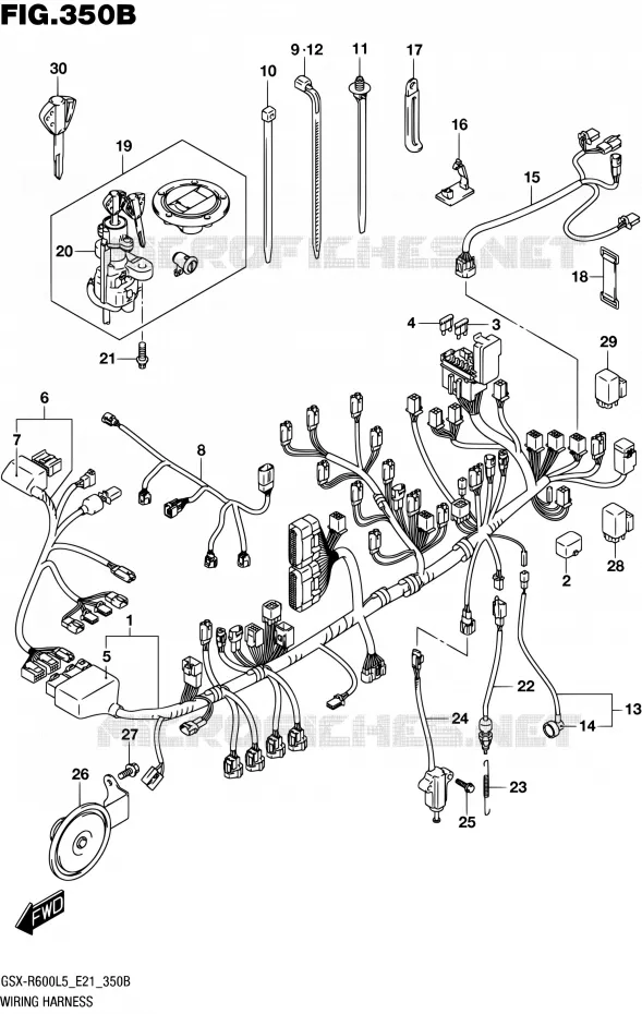 FAISCEAU ELECTRIQUE (GSX-R600UFL5 E21) Suzuki MOTO 600 GSX-R 2015  GSX-R600UF L5 (E21)