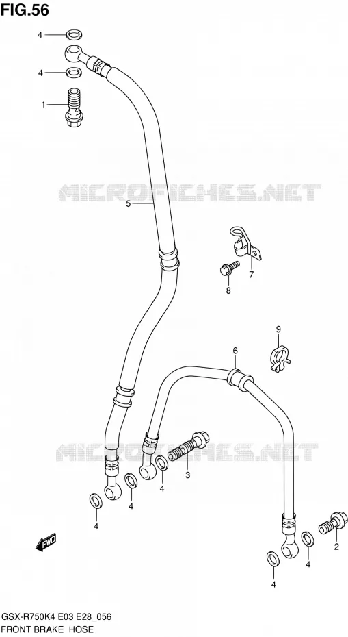 DURITE DE FREIN AVANT Suzuki MOTO 750 GSX-R 2004  GSX-R750 K5/GSX-R750X K5 (E03,E28,E33)