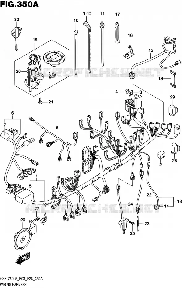 FAISCEAU ELECTRIQUE (GSX-R750L5 E03) Suzuki MOTO 750 GSX-R 2015  GSX-R750 L5 (E03,E28,E33)