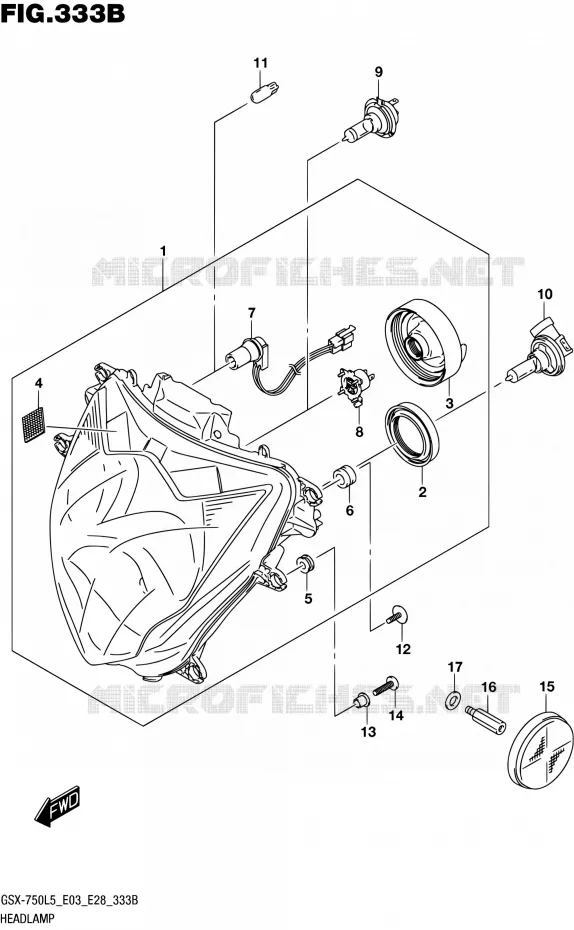 PHARE (GSX-R750L5 E28) Suzuki MOTO 750 GSX-R 2015  GSX-R750 L5 (E03,E28,E33)