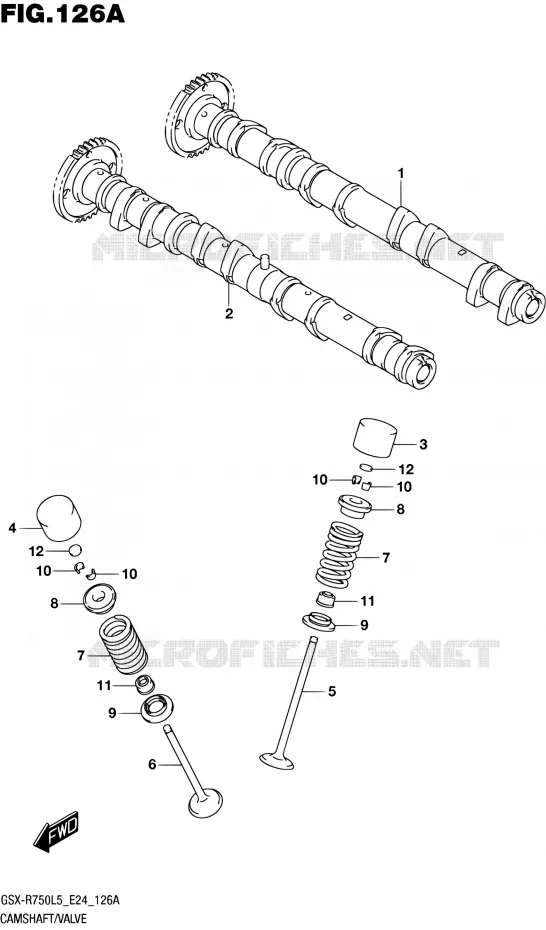 ARBRE A CAMES - VALVE Suzuki MOTO 750 GSX-R 2015  GSX-R750 L5 (E24)