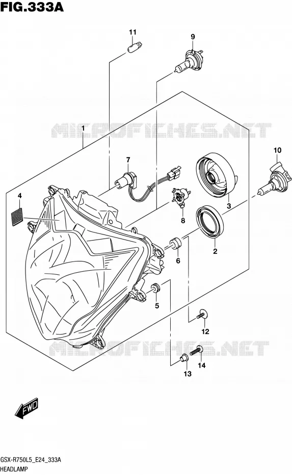 PHARE Suzuki MOTO 750 GSX-R 2015  GSX-R750 L5 (E24)