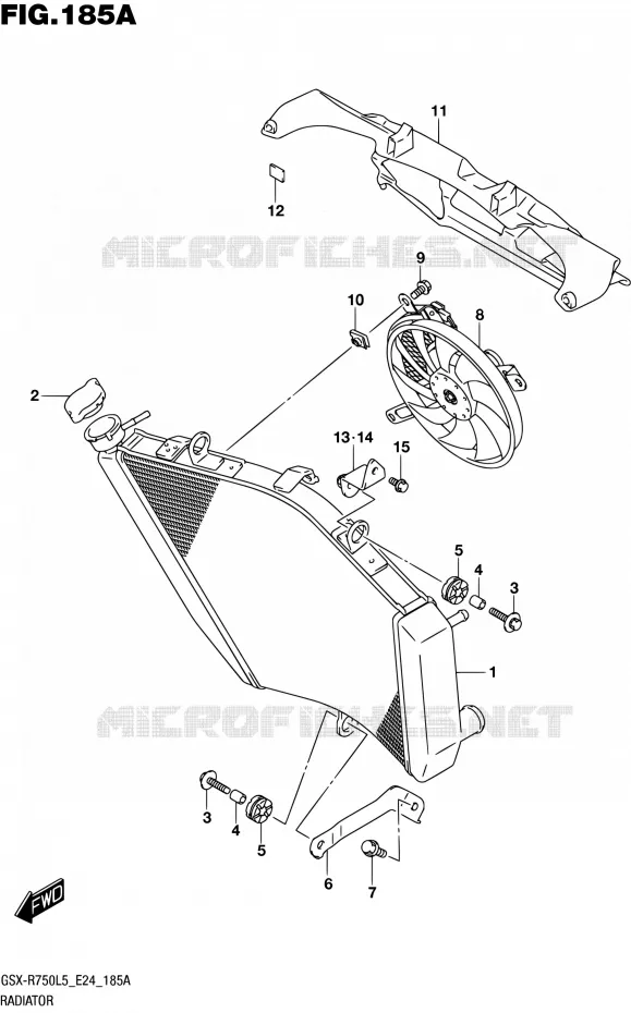 RADIATEUR Suzuki MOTO 750 GSX-R 2015  GSX-R750 L5 (E24)