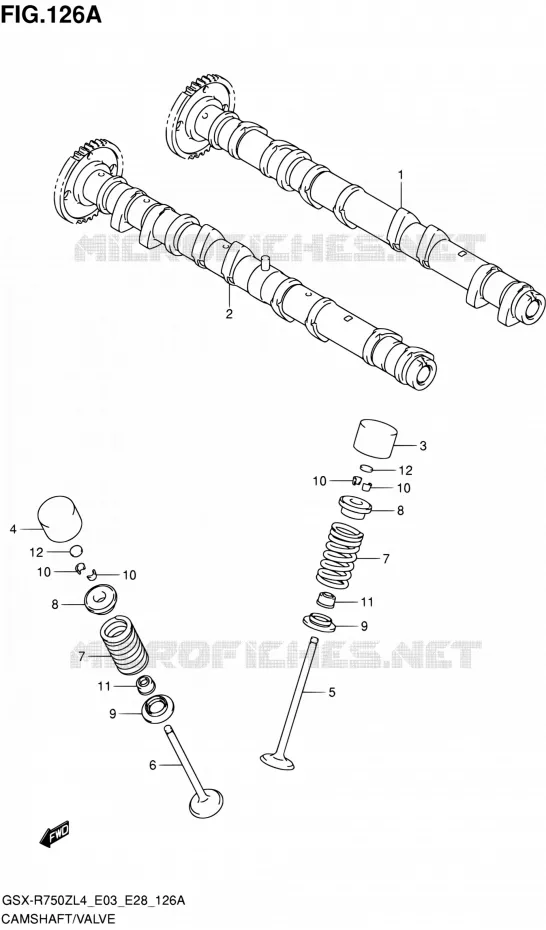 ARBRE A CAMES - VALVE Suzuki MOTO 750 GSX-R 2014  GSX-R750Z L4 (E03,E28,E33)