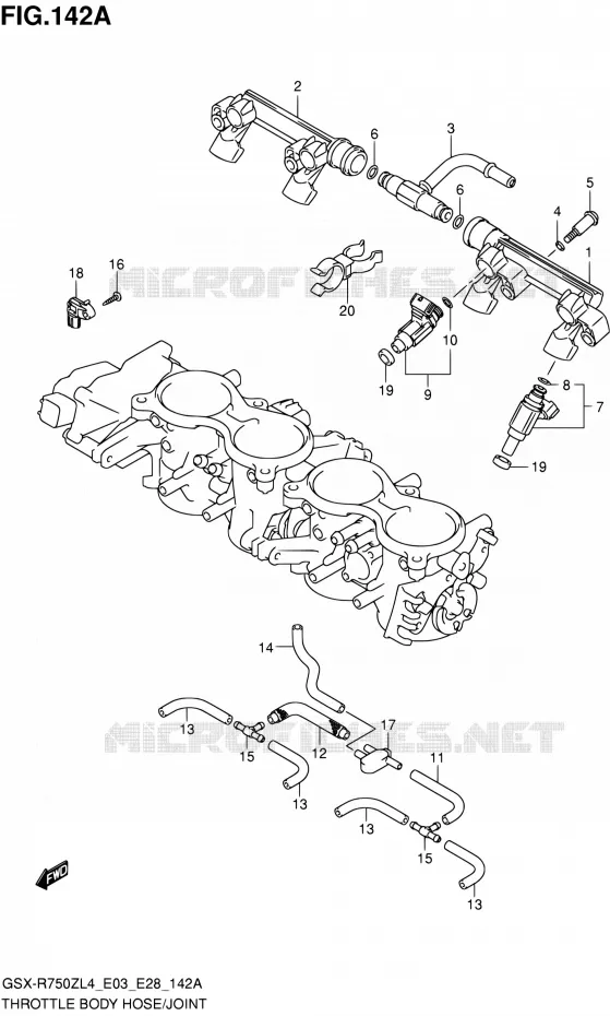SYSTÈME D'INJECTION (GSX-R750ZL4 E03) Suzuki MOTO 750 GSX-R 2014  GSX-R750Z L4 (E03,E28,E33)