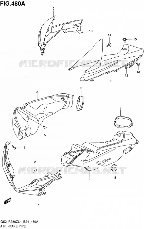 PRISE D AIR Suzuki MOTO 750 GSX-R 2014  GSX-R750Z L4 (E24)