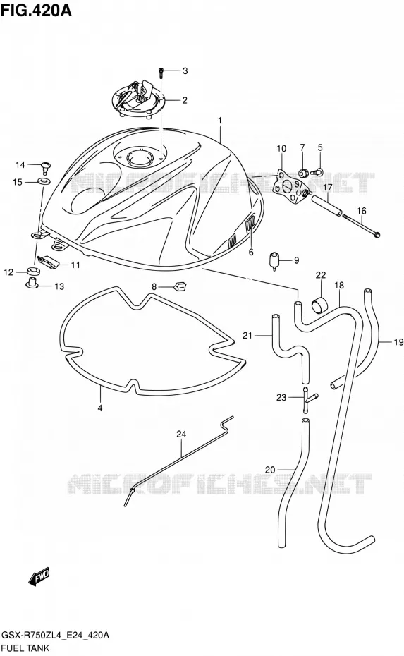 RESERVOIR D'ESSENCE Suzuki MOTO 750 GSX-R 2014  GSX-R750Z L4 (E24)