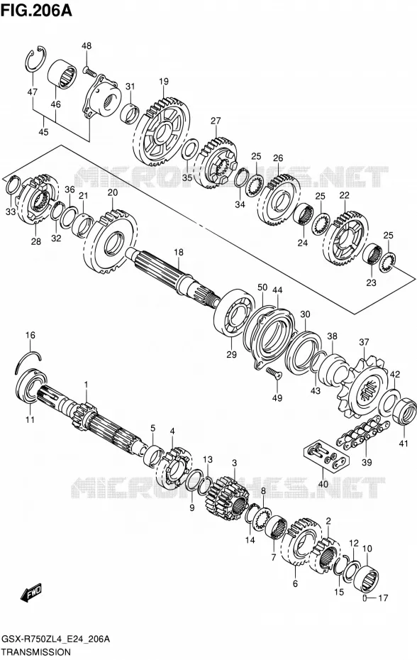 TRANSMISSION Suzuki MOTO 750 GSX-R 2014  GSX-R750Z L4 (E24)