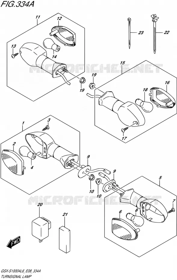 CLIGNOTANTS Suzuki MOTO 1000 GSX-S 2016  GSX-S1000A L6 (E08)