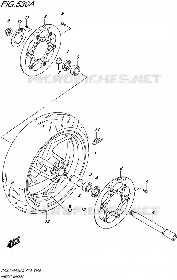 ROUE AVANT Suzuki MOTO 1000 GSX-S 2016  GSX-S1000A L6 (E12)