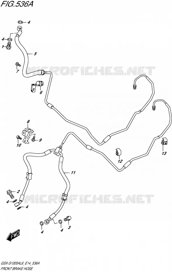 DURITE DE FREIN AVANT Suzuki MOTO 1000 GSX-S 2016  GSX-S1000A L6 (E14)