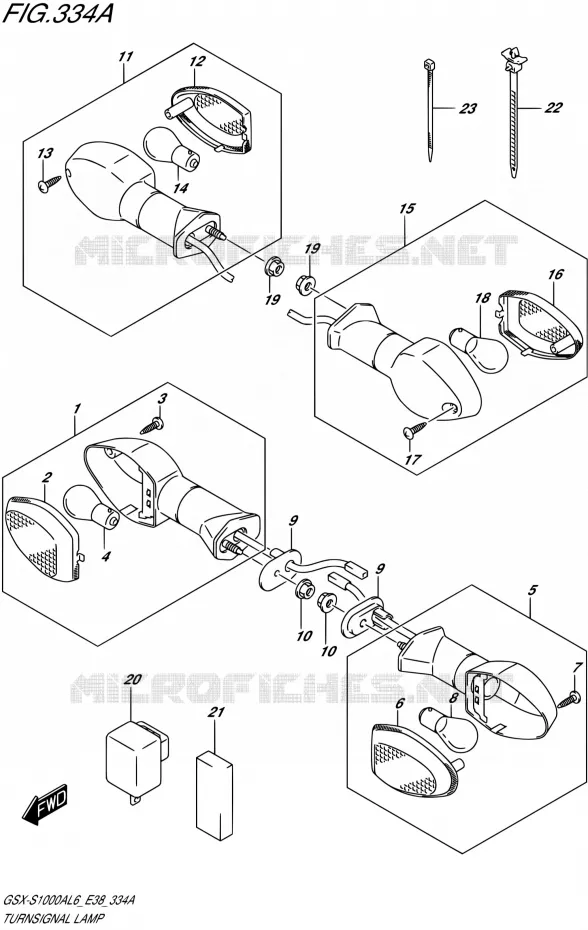 CLIGNOTANTS Suzuki MOTO 1000 GSX-S 2016  GSX-S1000A L6 (E38)