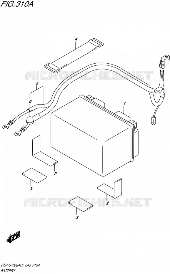 BATTERIE Suzuki MOTO 1000 GSX-S 2016  GSX-S1000A L6 (E43)