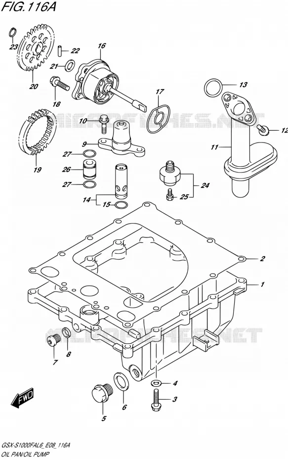 CARTER INFERIEUR - POMPE A HUILE Suzuki MOTO 1000 GSX-S 2016  GSX-S1000FA L6 (E08)