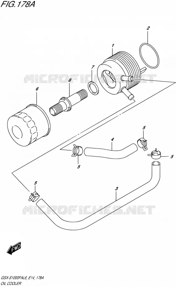 RADIATEUR D'HUILE Suzuki MOTO 1000 GSX-S 2016  GSX-S1000FA L6 (E14)