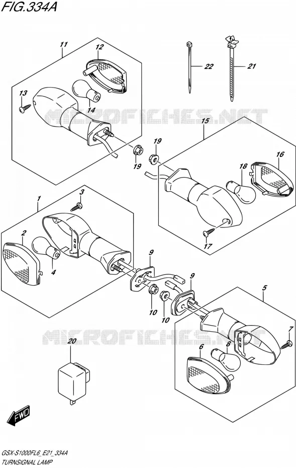 CLIGNOTANTS Suzuki MOTO 1000 GSX-S 2016  GSX-S1000FUF L6 (E21)