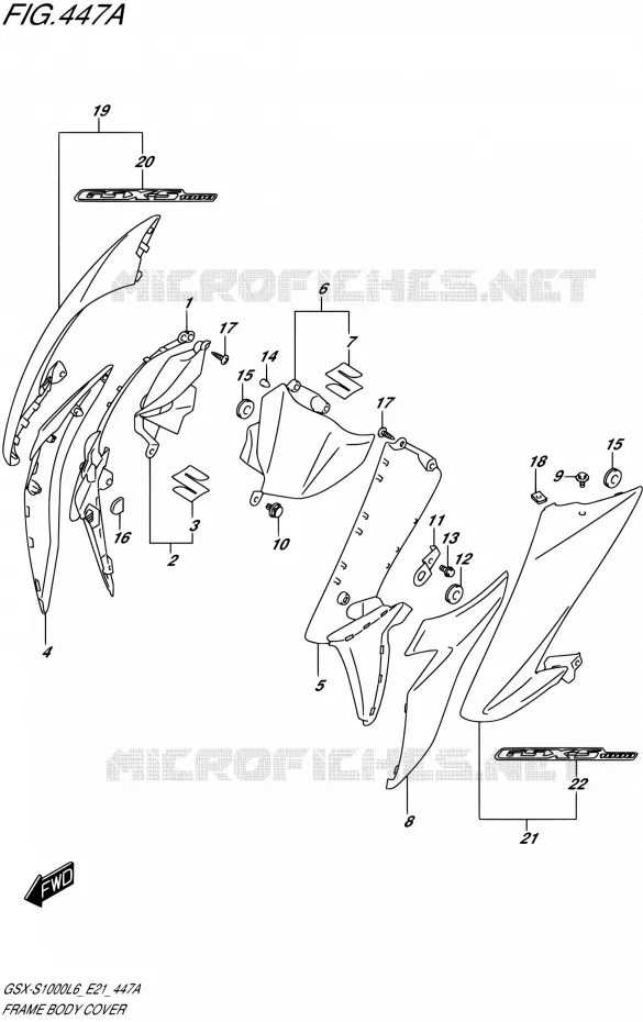 CARENAGES (PGZ,AV4) Suzuki MOTO 1000 GSX-S 2015  GSX-S1000UF L6 (E21)