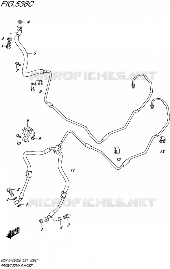 DURITE DE FREIN AVANT (GSX-S1000AL6 E21) Suzuki MOTO 1000 GSX-S 2015  GSX-S1000UF L6 (E21)