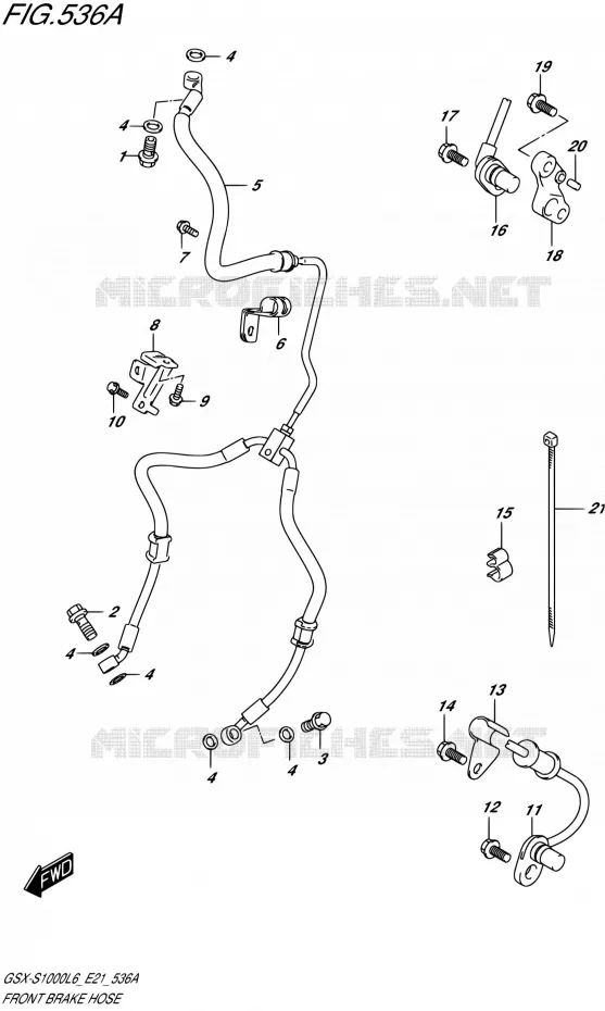 DURITE DE FREIN AVANT (GSX-S1000L6 E21) Suzuki MOTO 1000 GSX-S 2015  GSX-S1000UF L6 (E21)