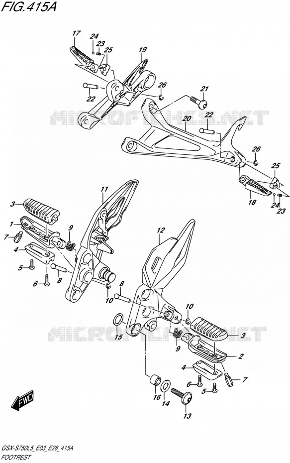 REPOSE PIED Suzuki MOTO 750 GSX-S 2015  GSX-S750 L5 (E03,E28,E33)