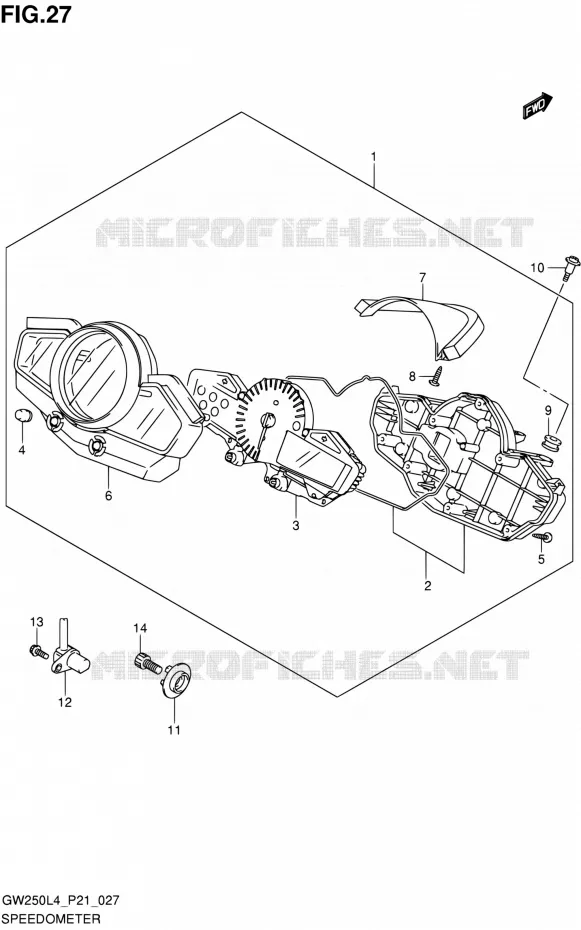 COMPTEUR Suzuki MOTO 250 INAZUMA 2014  GW250 L4 (P21)