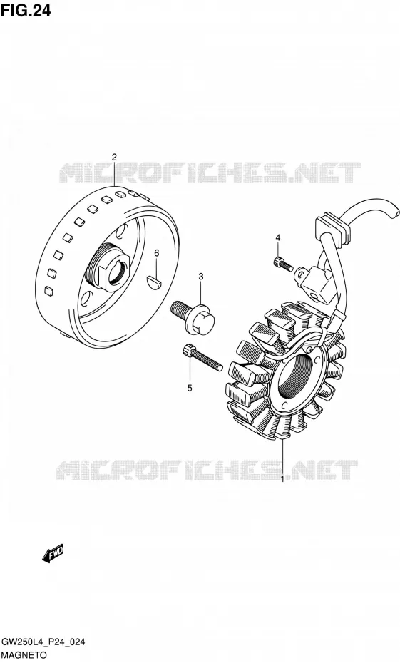 ALLUMAGE ROTOR - STATOR Suzuki MOTO 250 INAZUMA 2014  GW250 L4 (P24)