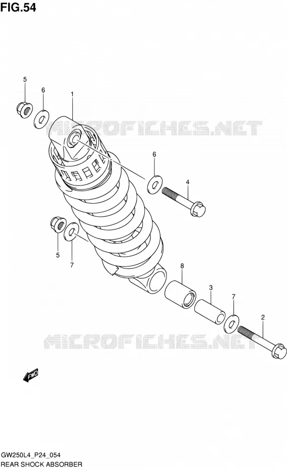 AMORTISSEUR ARRIERE Suzuki MOTO 250 INAZUMA 2014  GW250 L4 (P24)