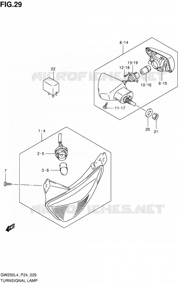 CLIGNOTANTS Suzuki MOTO 250 INAZUMA 2014  GW250 L4 (P24)