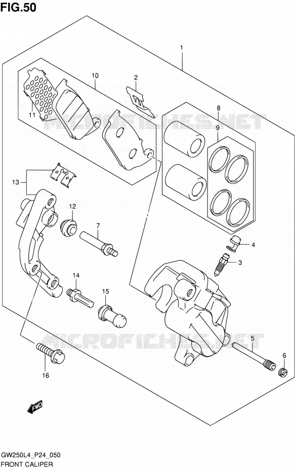 ETRIER DE FREIN AVANT Suzuki MOTO 250 INAZUMA 2014  GW250 L4 (P24)