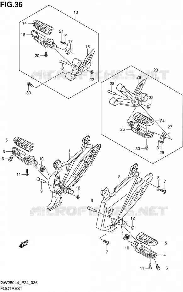 REPOSE PIED Suzuki MOTO 250 INAZUMA 2014  GW250 L4 (P24)
