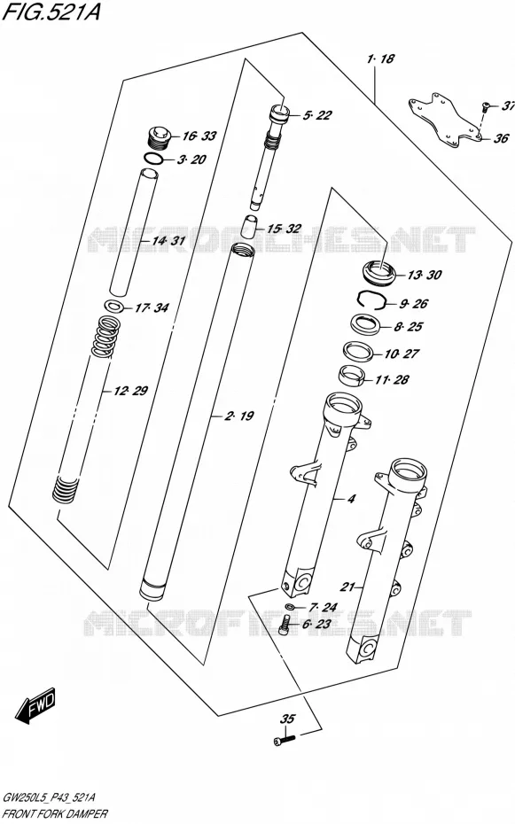 FOURCHE Suzuki MOTO 250 INAZUMA 2015  GW250 L5 (P43)