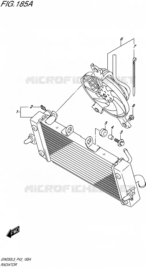 RADIATEUR Suzuki MOTO 250 INAZUMA 2015  GW250 L5 (P43)