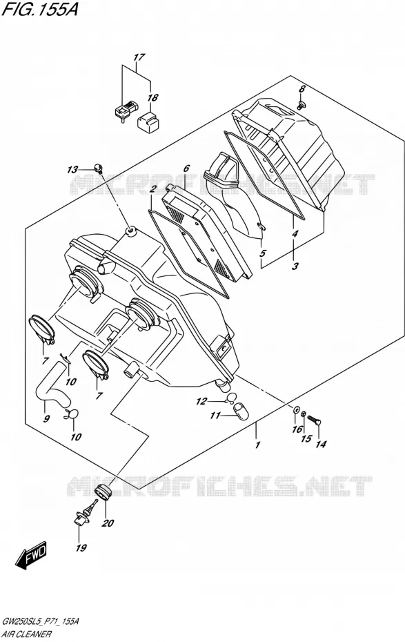 FILTRE A AIR Suzuki MOTO 250 INAZUMA 2015  GW250S L5 (P71)
