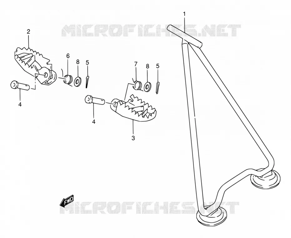 BEQUILLE - REPOSE PIED Suzuki MOTO 250 RM 2000  RM250 Y (E02)