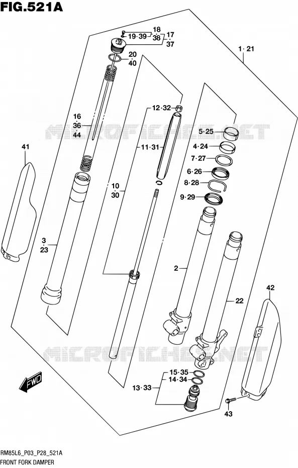 FOURCHE Suzuki MOTO 85 RM 2016  RM85 L6 (P03,P28)