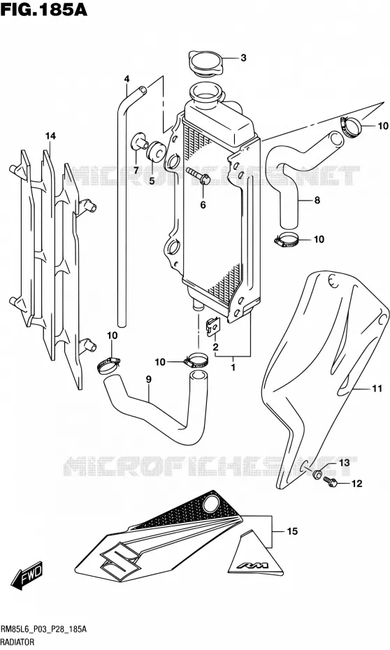 RADIATEUR Suzuki MOTO 85 RM 2016  RM85 L6 (P03,P28)