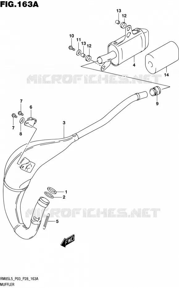 SILENCIEUX Suzuki MOTO 85 RM 2015  RM85L L5 (P03,P28,P33)