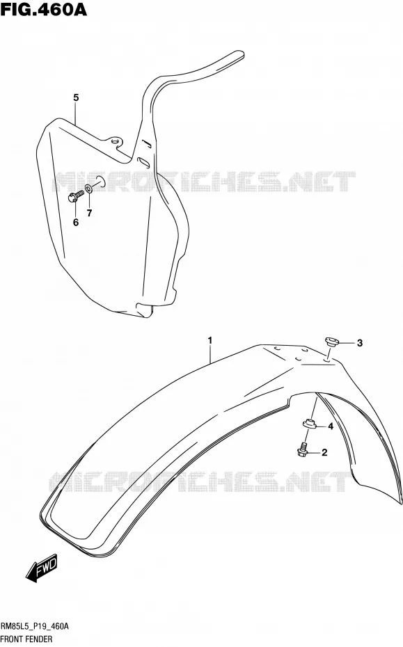 GARDE BOUE AVANT Suzuki MOTO 85 RM 2015  RM85L L5 (P19)
