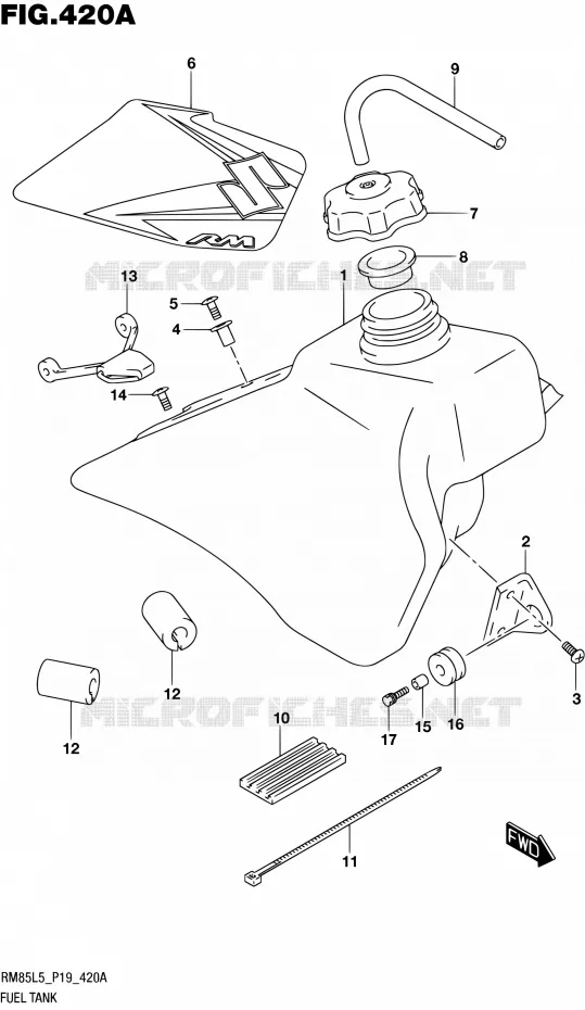 RESERVOIR D'ESSENCE Suzuki MOTO 85 RM 2015  RM85L L5 (P19)